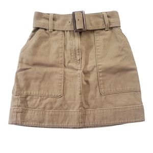 Banana Republic Factory Womens Mini Skirt Belted Pockets Cotton Green Size 0
